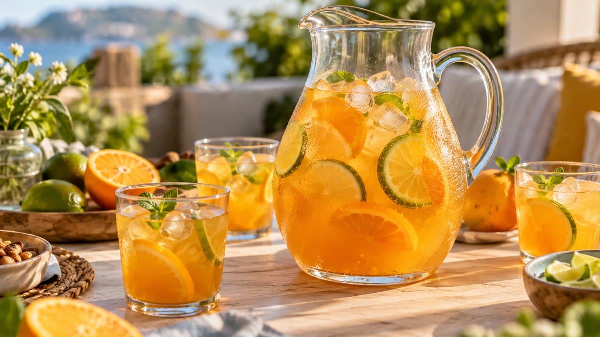 Photo culinaire illustrant : Punch facile pour 8 personnes : la recette express d’un apéro réussi