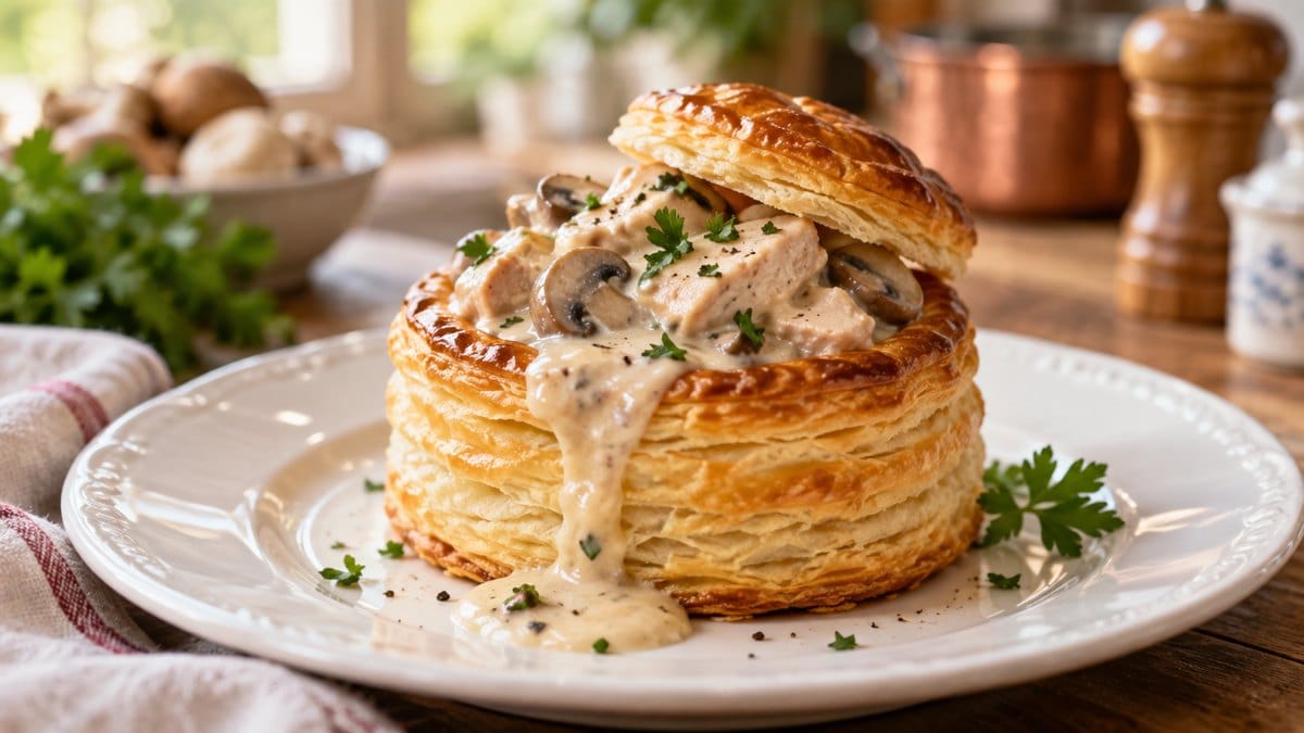 Photo culinaire illustrant : Bouchée à la reine au Cookeo : la recette rapide et crémeuse