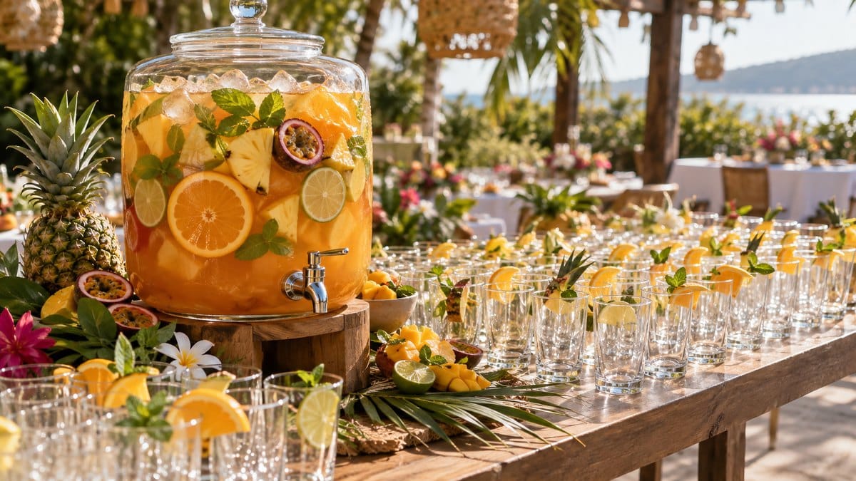 Photo culinaire illustrant : Punch original pour 50 personnes : la recette planteur facile