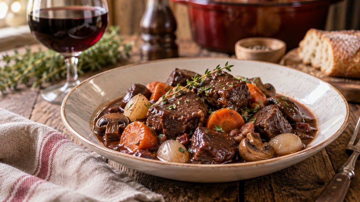 Quel vin boire avec un bœuf bourguignon ? Nos conseils d&rsquo;accord mets-vin