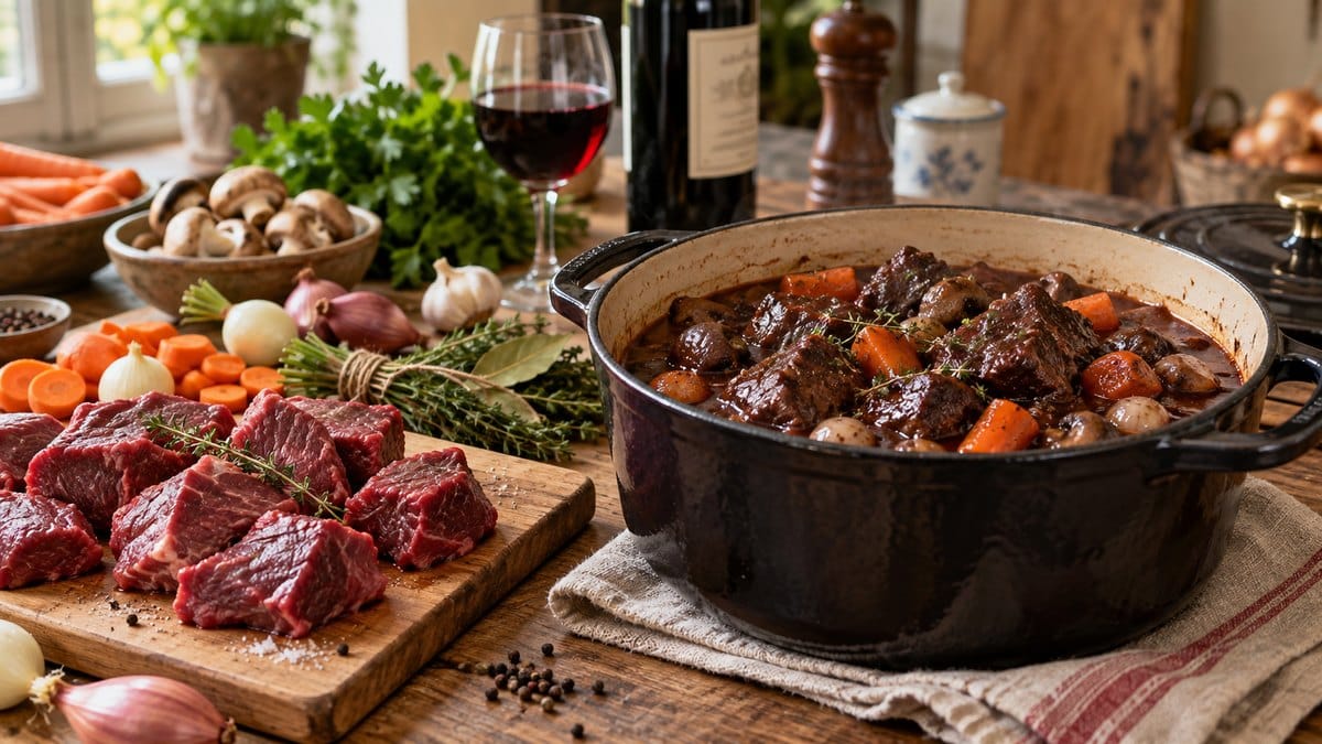 Quelle viande choisir pour un bœuf bourguignon tendre et fondant ?