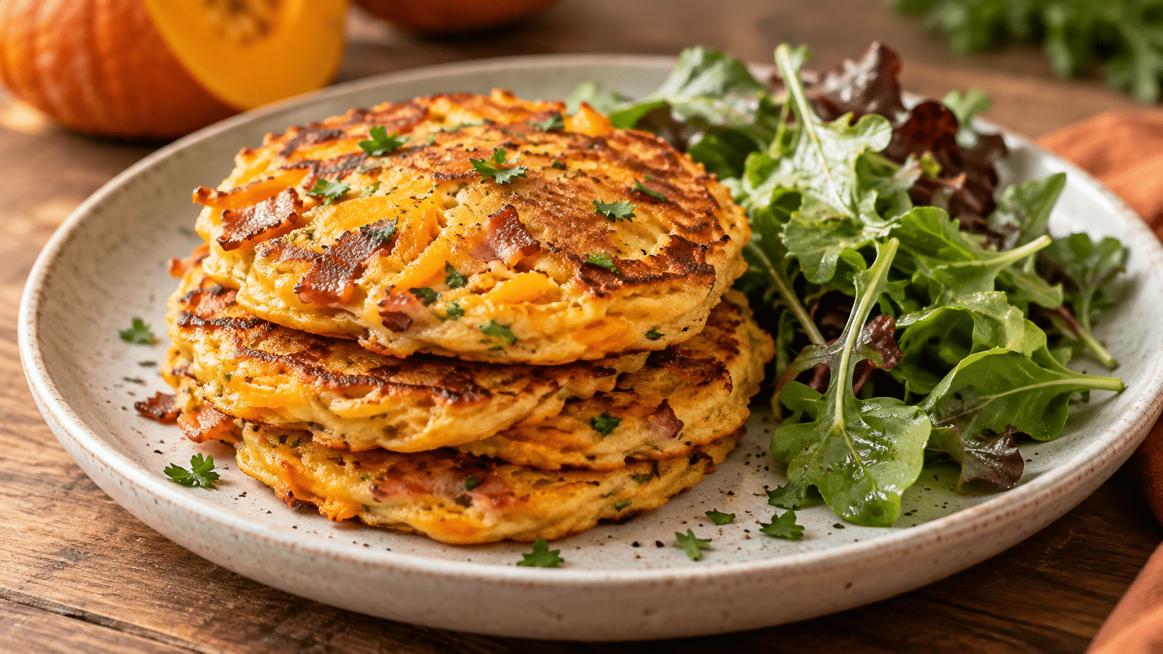 Le potimarron se glisse dans la pâte : ces pancakes salés font un dîner d’automne rapide